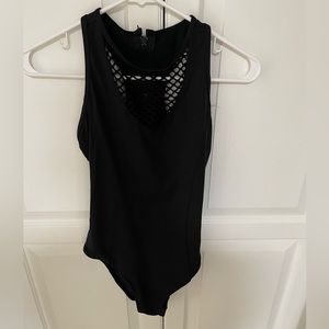 Danshuz Cage Front Leotard Size M Black